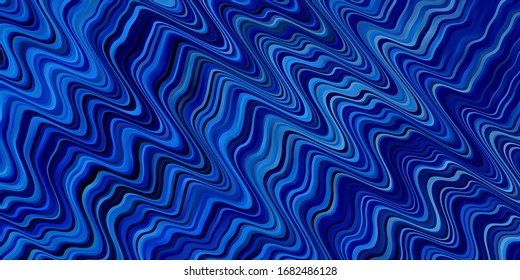 Plantilla vectorial AZUL claro con curvas. Ilustración colorida con líneas curvas. Mejor diseño para tu anuncio, afiche, banner.