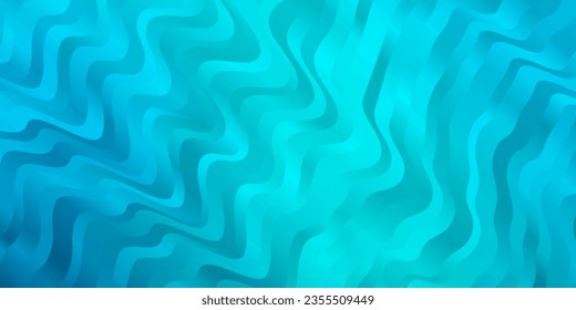 Plantilla de vector BLUE claro con curvas. Ilustración abstracta con líneas de degradado de banda. Patrón para sitios web, páginas de inicio.