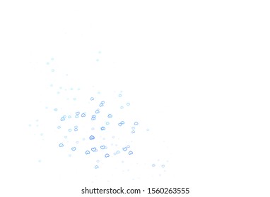 Light BLUE vector template with doodle hearts. Decorative shining illustration with hearts on abstract template. Pattern for valentine's ad, booklets.