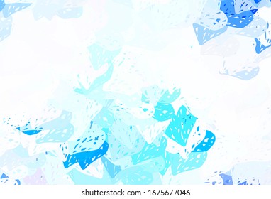Light BLUE vector template with doodle hearts. Beautiful celebration style hearts on abstract illustration. Pattern for valentine's ad, booklets.