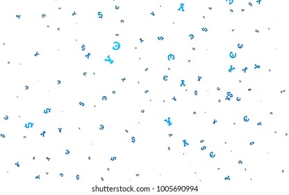 Light BLUE vector template with Euro, Dollar, Yen. Blurred design in with symbols of EUR, USD, JPY. Smart design for your business advert of economic, wealth.