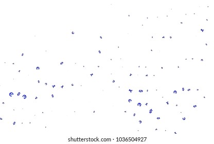 Light BLUE vector template with Euro, Dollar, Yen. Modern abstract illustration with symbols of money. Smart design for your business advert of economic, wealth.