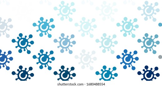 Light BLUE vector template with flu signs. Smart illustration with covid signs in decorative style. Simple design against epidemic information.