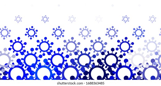 Light BLUE vector template with flu signs. Simple design in abstract style with infection forms. Wallpaper for health protection.