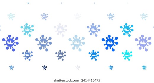 Light blue vector template with flu signs. Abstract illustration with biological gradient shapes. Best design for quarantine events.