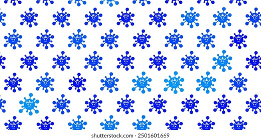 Light BLUE vector template with flu signs. Colorful  gradient illness symbols in simple abstract style. Best design for quarantine events.
