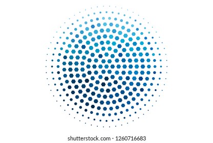Light BLUE vector template in hexagonal style. White background with colorful hexagons. Pattern for ads, leaflets.