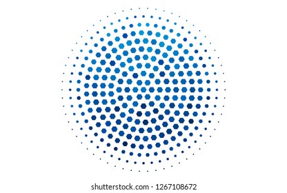 Light BLUE vector template in hexagonal style. Glitter abstract illustration in hexagonal style. New template for your brand book.
