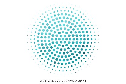 Light BLUE vector template in hexagonal style. White background with colorful hexagons. New design for website's poster, banner.