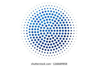 Light BLUE vector template in hexagonal style. Illustration with set of colorful hexagons. Pattern for texture of wallpapers.