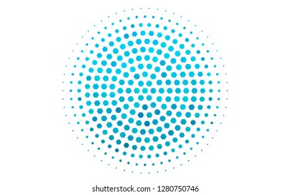 Light BLUE vector template in hexagonal style. Illustration of colored hexagons on white surface. Pattern can for your ad, booklets.