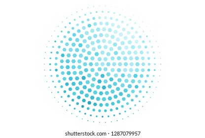 Light BLUE vector template in hexagonal style. Glitter abstract illustration in hexagonal style. New design for website's poster, banner.
