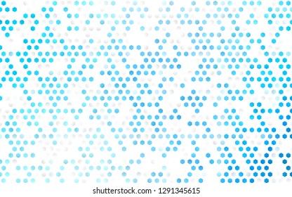 Light BLUE vector template in hexagonal style. Illustration with set of colorful hexagons. Pattern for texture of wallpapers.