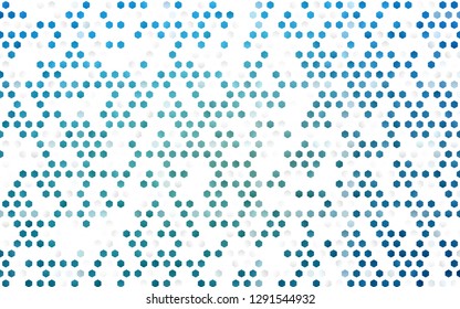 Light BLUE vector template in hexagonal style. Abstract illustration with colorful hexagons. New design for website's poster, banner.