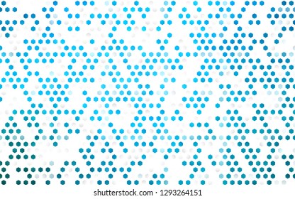 Light BLUE vector template in hexagonal style. Abstract illustration with colorful hexagons. Pattern for ads, leaflets.