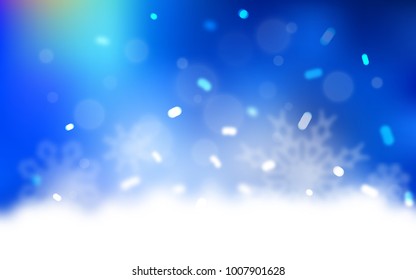 Light BLUE vector template with ice snowflakes. Decorative shining illustration with snow on abstract template. The template can be used as a new year background.