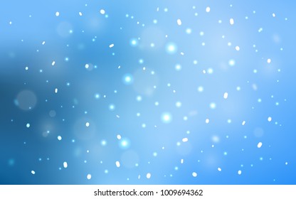 Light BLUE vector template with ice snowflakes. Shining colored illustration with snow in christmas style. The template can be used as a new year background.