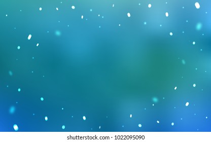 Light BLUE vector template with ice snowflakes. Blurred decorative design in xmas style with snow. New year design for your business advert.