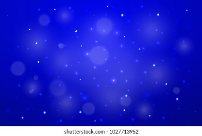 Light BLUE vector template with ice snowflakes. Glitter abstract illustration with crystals of ice. New year design for your business advert.