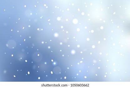 Light BLUE vector template with ice snowflakes. Glitter abstract illustration with crystals of ice. New year design for your ad, poster, banner.