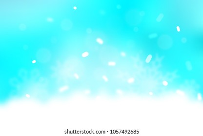 Light BLUE vector template with ice snowflakes. Shining colored illustration with snow in christmas style. The pattern can be used for year new  websites.