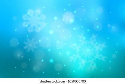 Light BLUE vector template with ice snowflakes. Modern geometrical abstract illustration with crystals of ice. The pattern can be used for new year leaflets.