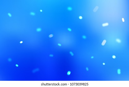 Light BLUE vector template with ice snowflakes. Decorative shining illustration with snow on abstract template. The template can be used as a new year background.