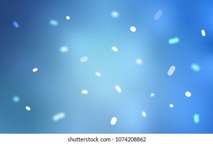 Light BLUE vector template with ice snowflakes. Snow on blurred abstract background with gradient. New year design for your business advert.