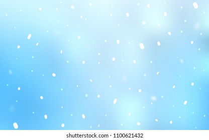 Light BLUE vector template with ice snowflakes. Glitter abstract illustration with crystals of ice. New year design for your ad, poster, banner.