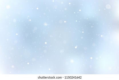 Light BLUE vector template with ice snowflakes. Decorative shining illustration with snow on abstract template. The template can be used as a new year background. Light BLUE vector template with ice snowflakes. Decorative shining illustration with snow on abstract template. The template can be used as a new year background.