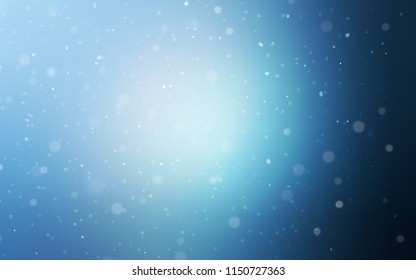 Light BLUE vector template with ice snowflakes. Shining colored illustration with snow in christmas style. The pattern can be used for new year leaflets.