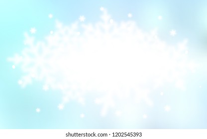 Light BLUE vector template with ice snowflakes. Glitter abstract illustration with crystals of ice. The template can be used as a new year background.