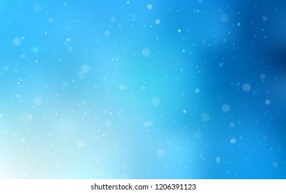 Light BLUE vector template with ice snowflakes. Shining colored illustration with snow in christmas style. New year design for your ad, poster, banner.