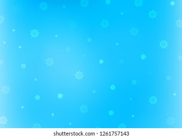 Light BLUE vector template with ice snowflakes. Decorative shining illustration with snow on abstract template. New year design for your ad, poster, banner.