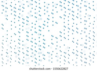 Light BLUE vector template with ice snowflakes. Decorative shining illustration with snow on abstract template. The pattern can be used for new year ad, booklets.