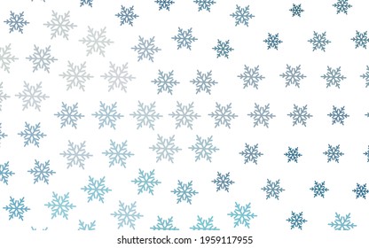 Light BLUE vector template with ice snowflakes, stars. Modern geometrical abstract illustration with snowflakes. New Year design for business advert.