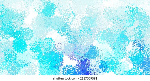 Light blue vector template with ice snowflakes. Simple abstract illustration with ice, snow, snowflakes. Xmas design for business.