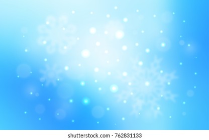 Light BLUE vector template with ice snowflakes. Modern geometrical abstract illustration with crystals of ice. The template can be used as a new year background.