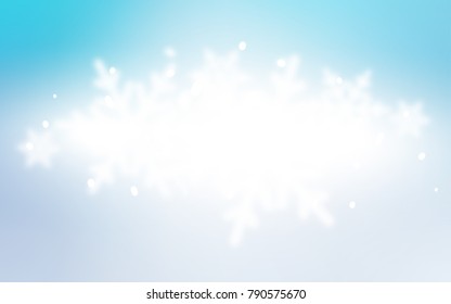 Light BLUE vector template with ice snowflakes. Shining colored illustration with snow in christmas style. The pattern can be used for year new  websites.