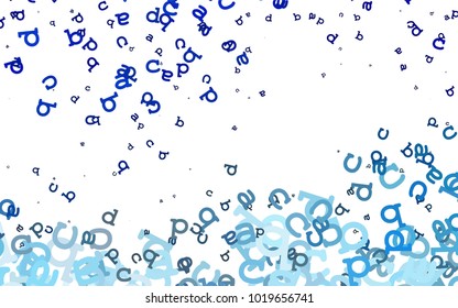 Light BLUE vector template with isolated letters. Shining illustration with ABC symbols on abstract template. The pattern can be used for school, grammar websites.