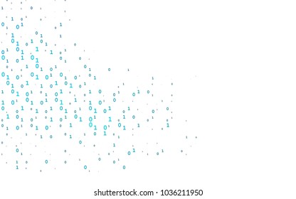 Light BLUE vector template with isolated numerals. Illustration with Numeral symbols on abstract template. The pattern can be used as ads, poster, banner for books.