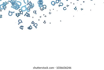 Light BLUE vector template with isolated letters. Shining illustration with ABC symbols on abstract template. The pattern can be used for school, grammar websites.
