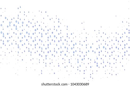 Light BLUE vector template with isolated numerals. Modern geometrical illustration with numerals. The pattern can be used for ad, booklets, leaflets of education.