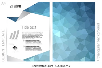 Light BLUE vector  template for landing pages. Booklet with textbox on colorful abstract background. Pattern for beautiful business cards, folders.