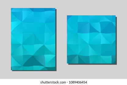 Light BLUE vector template for landing pages. Booklet with textbox on colorful abstract background. The pattern can be used for any ad, booklets.