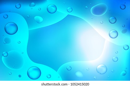 Light BLUE vector template with lava shapes. A sample with blurred bubble shapes. Pattern for your business design.