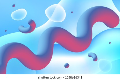 Light BLUE vector template with lava shapes. Colorful abstract illustration with gradient lines. New composition for your brand book.
