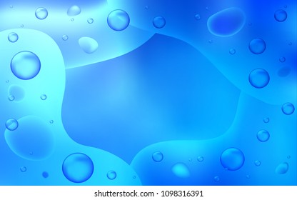 Light BLUE vector template with lava shapes. Blurred geometric sample with gradient bubbles.  Brand-new design for your ads, poster, banner.