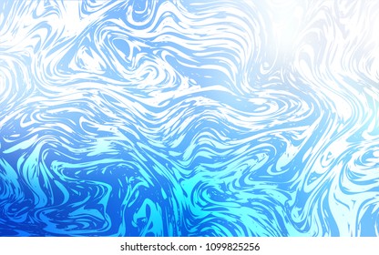 Light BLUE vector template with lava shapes. Creative illustration in halftone marble style with gradient. A new texture for your  ad, booklets, leaflets.