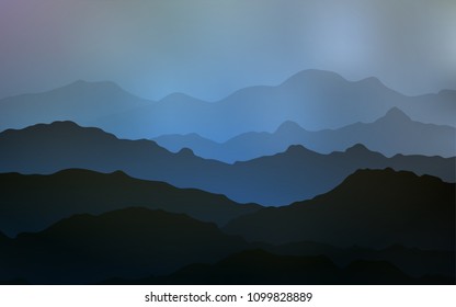 Light BLUE vector template with lava shapes. Creative illustration in halftone mountain style with gradient. Textured wave pattern for backgrounds.